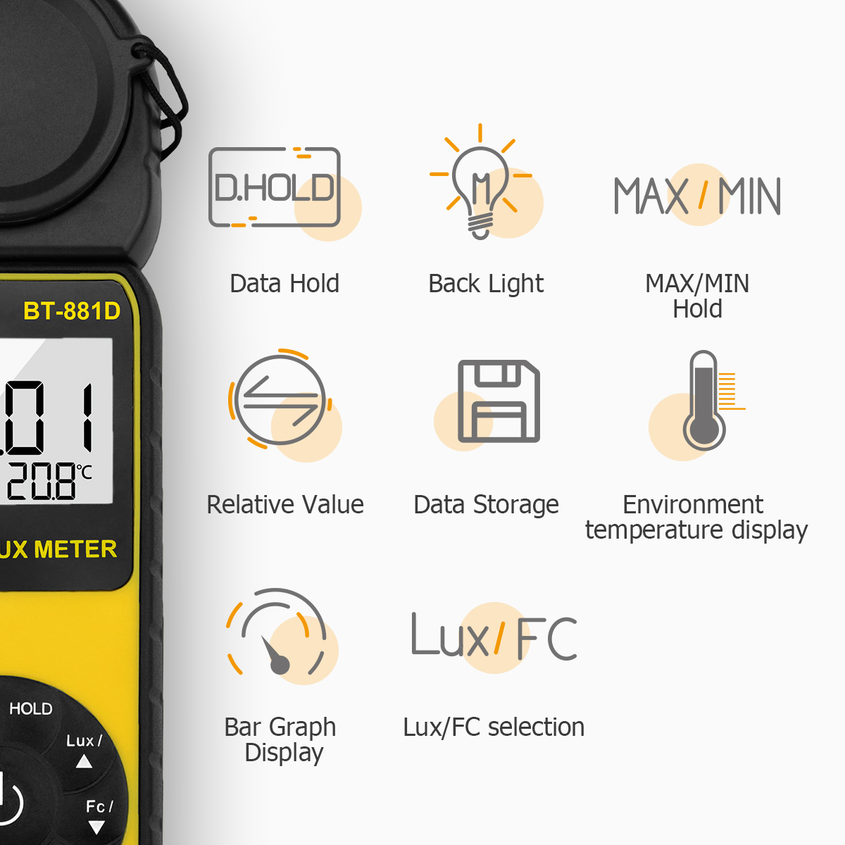 Photography Lighting Meter - Medidor de lux digital portátil, 400.000