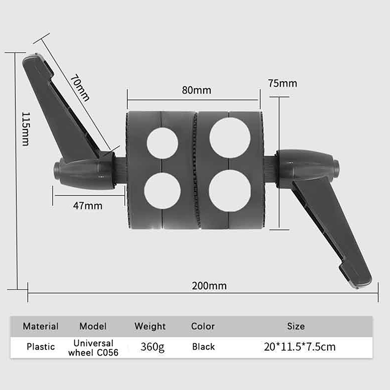 Reflector Arm Clamp - 1pc abs giratória única/dupla cabeça suporte