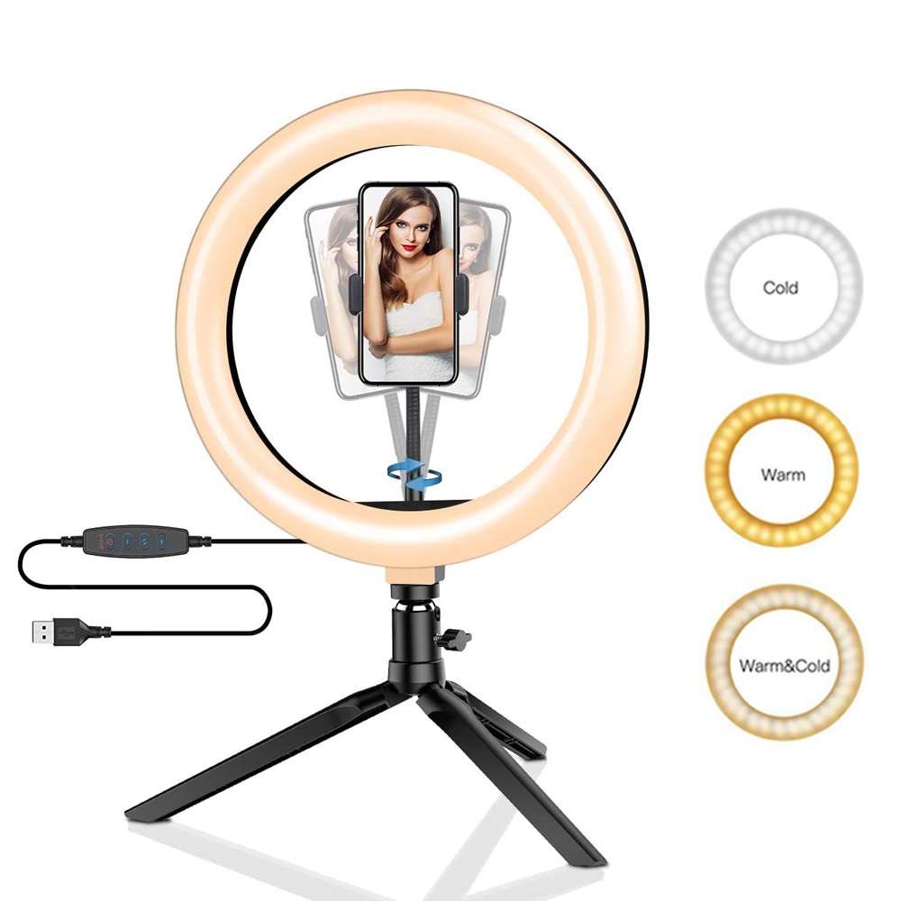 Photography Lightning - 26cm 10 polegada led anel selfie