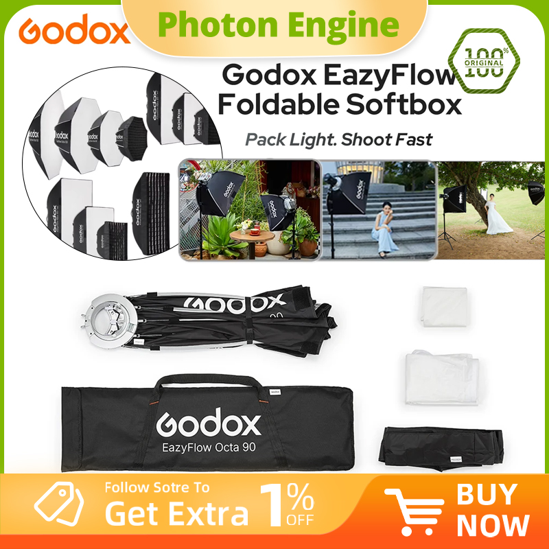 Photography Lighting Softbox - Softbox dobrável Godox EazyFlow com montagem