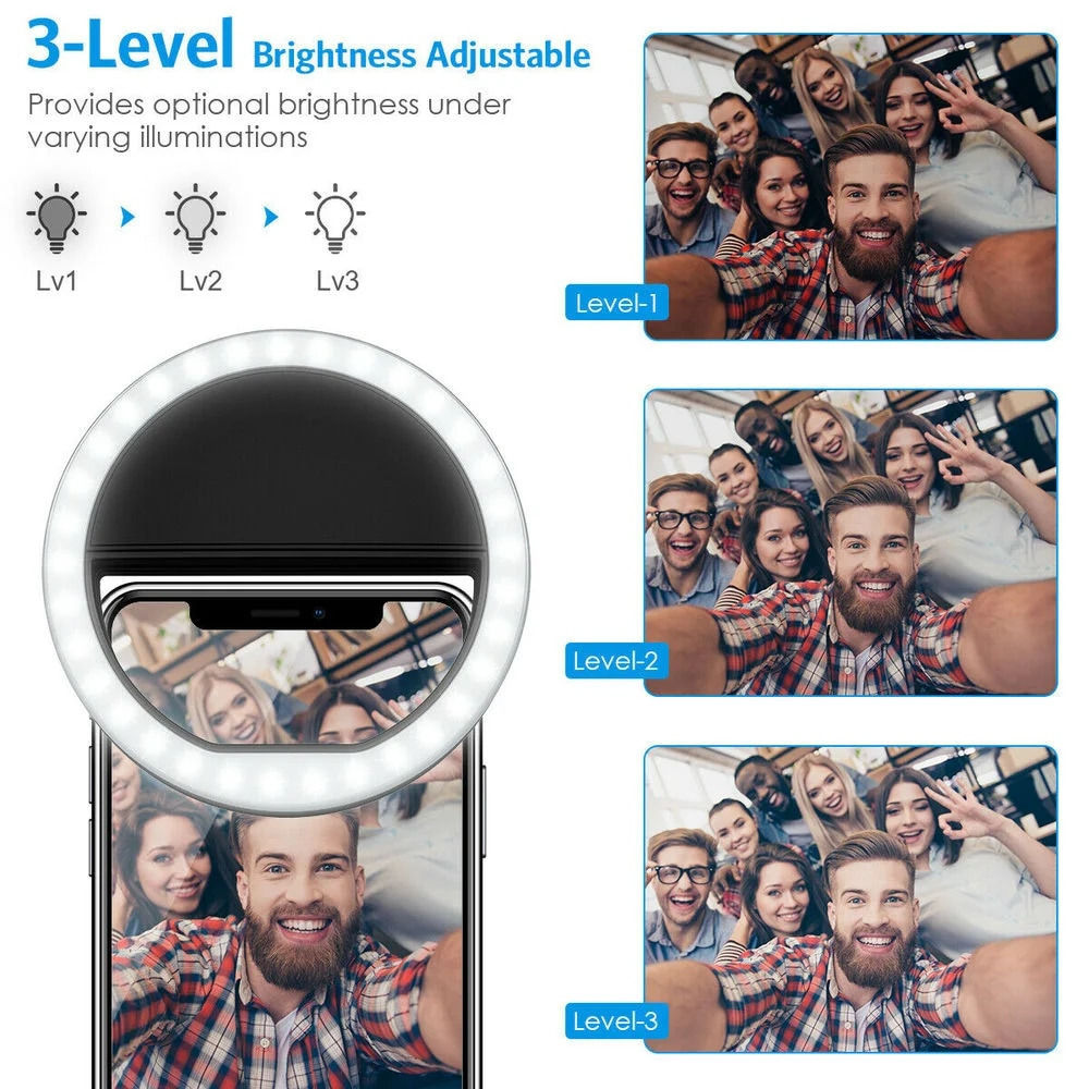 Luz de selfie LED com carregam - Photography Lighting Effects avaliação e preço