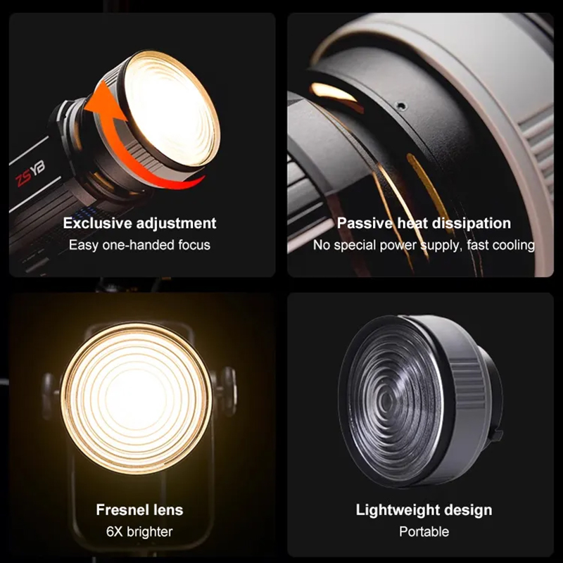 Lente Fresnel com Foco Ajustáv - Photography Lighting Meter avaliação e preço