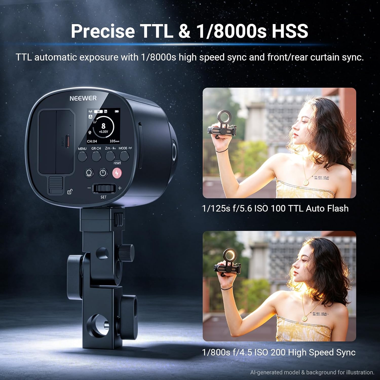 NEEWER Q120 120Ws 2.4G TTL Fla - Portable Strobe Monolight avaliação e preço
