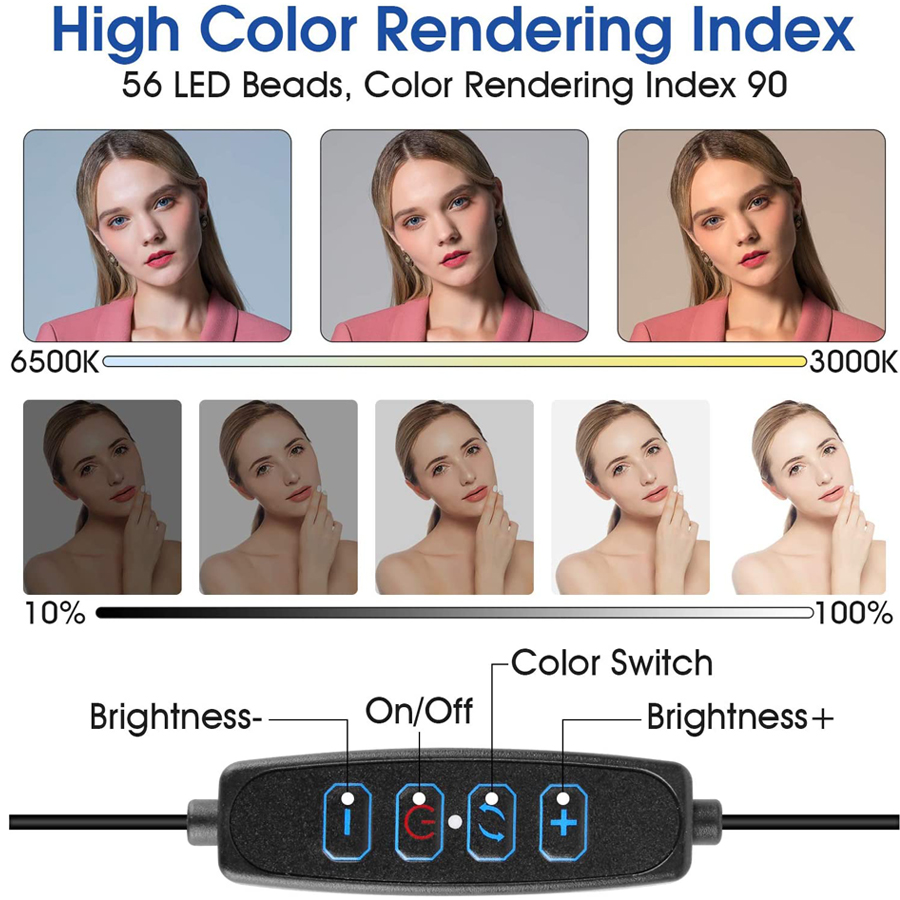Luz de vídeo LED de 16cm com s - Photography Lighting Youtube avaliação e preço