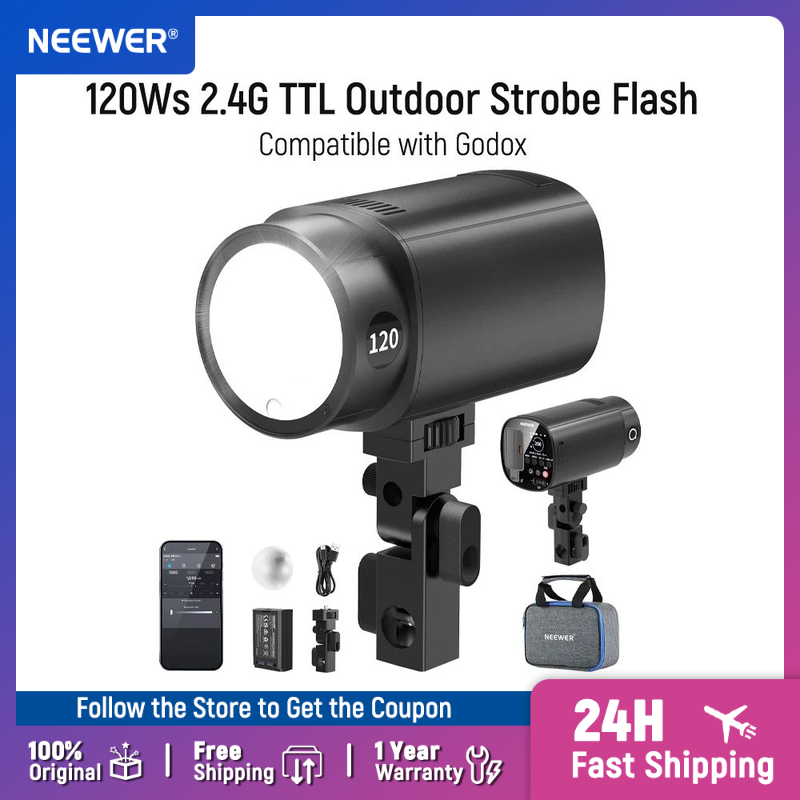 NEEWER Q120 120Ws 2.4G TTL Fla - Portable Strobe Monolight avaliação e preço